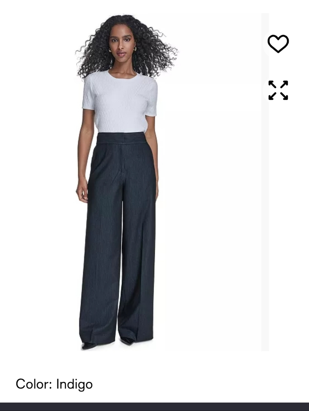 Calvin Klein Indigo Wide-Leg High-Waist Trousers